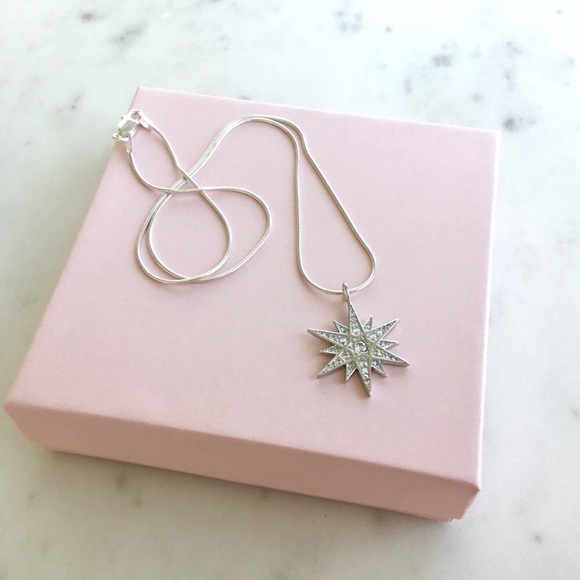 Sterling Silver Cz Star Necklace - Picture 9 of 13